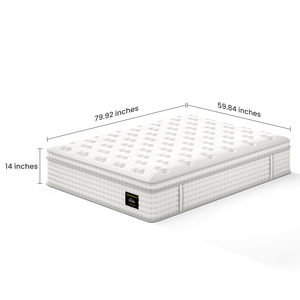 Matelas hybride en mousse, taille Queen, fermeté moyenne, écologique, durable, épaisseur >30cm, housse en tissu polyester, blanc, design moderne - Product Image 2