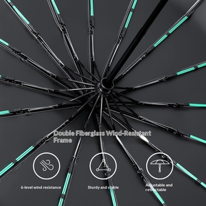 Sombrilla de Sol Automática con Doble Capa y Protección UV, Sombrilla Negra de Doble Uso para Hombre, Venta al por Mayor - Product Image 3