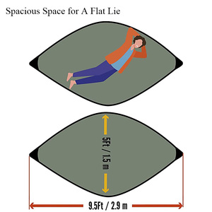 Tùy Chỉnh Trọng Lượng Nhẹ Nylon Ngoài Trời 2-3 Người Ngủ Mạnh Mẽ Ultralight Duy Nhất Rừng Chuối Võng Với Muỗi Net - Product Image 2
