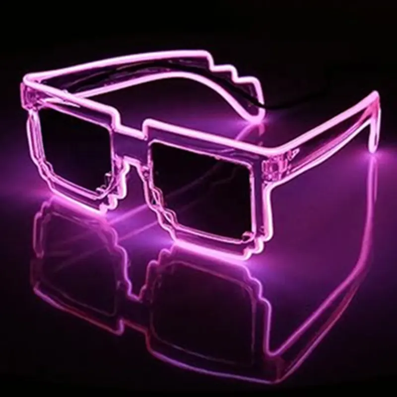 형광 발광 선글라스 LED 빛나는 디스코 안경 암탉 파티 용품 네온 깜박임 안경 소품