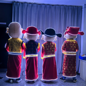 ชุดมาสคอตเทพเจ้าแห่งความมั่งคั่งปีมังกรแบบ LED สำหรับผู้ใหญ่ ชุดแสดงบนเวทีสำหรับการสวดมนต์เพื่อความมั่งคั่ง - Product Image 2