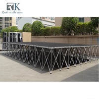 Scène modulaire portable en aluminium et contreplaqué, durable, à montage rapide, capacité de charge de 750 kg, pour événements, concerts, mariages, chœurs