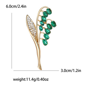 Broche Épi de Blé Luxe en Alliage Plaqué Or avec Strass, Broche Fleur Tendance pour Fiançailles, Mariage, Fête, Cadeau, Épingles de Haute Qualité - Product Image 6