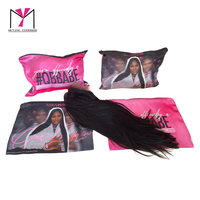 Offre Spéciale personnalisé perruque Satin fermeture éclair Satin pochette différentes tailles sacs en soie pour perruques et faisceaux emballage Satin sacs