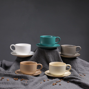Direct Manufacturer High-Gloss Glaze Solid Color Ceramic Porcelain Tea Cup Saucer Eco-Friendly Dishwasher Safe Stylish Practical - Product Image 2