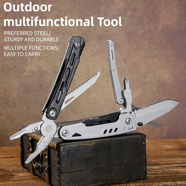 New Release Premium Stainless Steel Full Lock Multitool Pliers 7cr13 Blade File Wrench Bottle Opener Bits Saw Blade Screwdriver