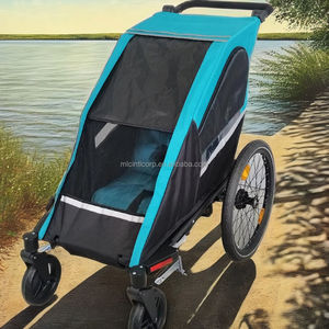 Remorque de vélo pour chien et poussette pour animaux de compagnie 3 en 1 en alliage d'aluminium avec suspension indépendante - Légère - Product Image 1