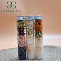 S & sovel低起订量定制自有品牌沐浴盐花卉容器有机死海喜马拉雅豪华沐浴盐带花