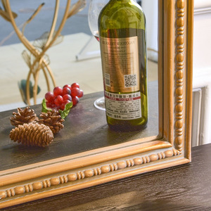 Living Room Rustic Eco-friendly <b>Vintage</b> Luxury <b>Gold</b> Color Wooden Frame Large <b>Mirror</b> - Product Image 6