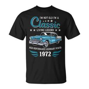 Camiseta clásica de cumpleaños de 1972 para leyendas nacidas en 1972 - Product Image 1