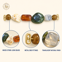 Bande de perles en résine imitation pierre pour décoration de chaussures, connecteur, garniture de sac, perles irrégulières OEM
