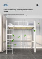 Lit superposé en métal pour dortoir, avec lit supérieur et bureau inférieur, pour étudiants, lit superposé avec bureau pour l'école, vente en gros d'usine
