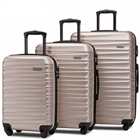 Ensemble de 3 valises modernes personnalisées 20/24/28 pouces, étanches, en ABS, avec roulettes fixes, serrure TSA, grande capacité, pour les vacances