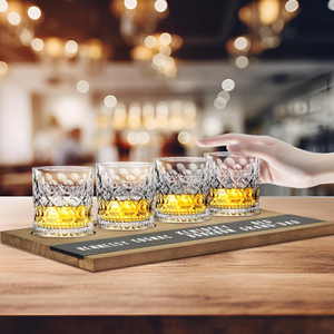 Tabla de Degustación de <span class=keywords><strong>Cerveza</strong></span> y Whisky Rectangular, Rústica, de Madera Marrón, Ecológica y Duradera para Uso en Bares - Product Image 5