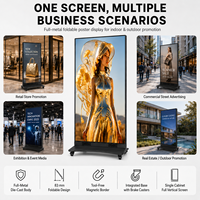 Pantalla LED Plegable Portátil para Exteriores, P2.5 P3 P4 640x1920mm, Alto Brillo, IP65 Impermeable, Pantalla Publicitaria con Ruedas