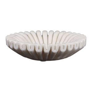 Ciotola decorativa in marmo scanalato per centrotavola da caffè, decorazione per la casa - Product Image 1
