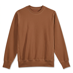 Sweat-shirt à col rond pour homme, couleur jaune moutarde, coupe classique, tricoté, couleur unie, décontracté, manches longues, vêtements d'automne - Product Image 2