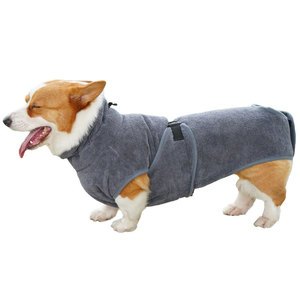 Peignoir en microfibre pour chien, gris, serviette universelle pour animaux de compagnie, pour petits chiens, quatre saisons, doux, moelleux, imperméable - Product Image 5