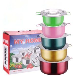 10 pezzi commercio all'ingrosso stoviglie da cucina pentola in acciaio inox cottura latte e zuppa pentola Set pentole per cucina a induzione fornello a Gas - Product Image 1