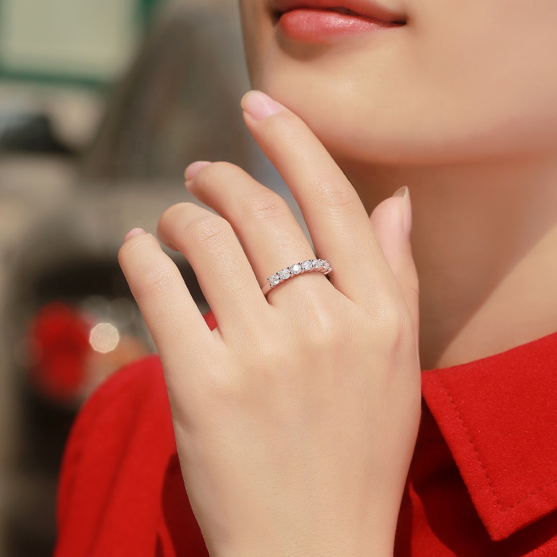 HMOIS rings customized 925 sterling silver rings women 1.0ct VVS moissanite rings jewelry women