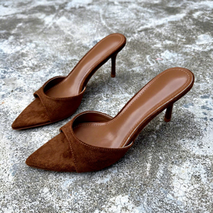 <span class=keywords><strong>Mules</strong></span> da Donna Minimaliste Francesi con Punta Affusolata, Sandali Sexy Open Toe con Tacco a Spillo Sottile e Suola in Gomma - Collezione 2025 Hot Sale - Product Image 2