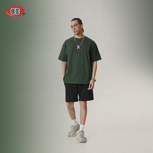 T-shirts surdimensionnés en gros, personnalisables avec logo, couleur unie, streetwear, col rond, manches courtes, t-shirts délavés pour hommes - Product Image 3