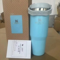 Gobelet isotherme portable en acier inoxydable 304 de 40 oz avec poignée et paille, scellé sous vide, pour voyage et extérieur, isolation thermique 6-12 heures