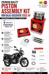 Kit de Pistón para Bajaj Discover 125cc (4V) BS6, Diámetro de 54.00mm, Anillo OEM con Recubrimiento de Molibdeno, 52.00mm, a un Precio Razonable - Product Image 5