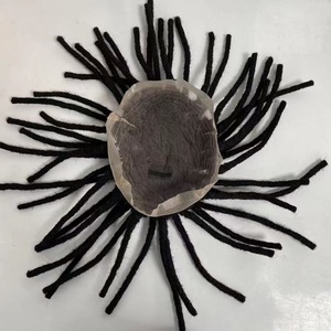 Nouvel arrivage de perruques indiennes 100% cheveux humains vierges système de remplacement <span class=keywords><strong>afro</strong></span> pour noir full lace base wigs dreadlock toupet tresses pour <span class=keywords><strong>homme</strong></span> - Product Image 3