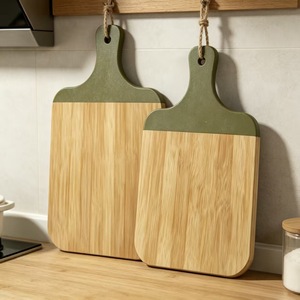 Planche à découper en bambou avec poignée, bloc de découpe rectangulaire pour steak, pizza, sushi - Product Image 1