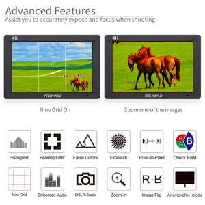 FEELWORLD Professional 7-inch 4K Camera <strong>Monitor</strong> FW703 IPS 1920x1200 HDMI 3G-SDI <strong>Input</strong> Ultra-Portable DSLR Field <strong>Monitor</strong> - Product Image 2