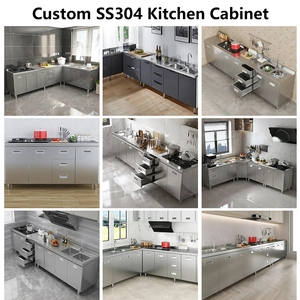 Armoire de cuisine moderne personnalisable en acier inoxydable avec <span class=keywords><strong>protection</strong></span> de l'environnement armoire de cuisine de haute qualité étanche <span class=keywords><strong>à</strong></span> l'humidité - Product Image 5