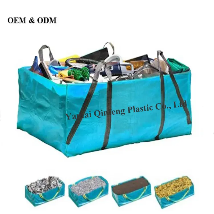 Large Size 2500kg Heavy Duty Constructions Waste and Garbage Junk FIBC Bulks Bags Garden Waste Dumpster Skip Bags