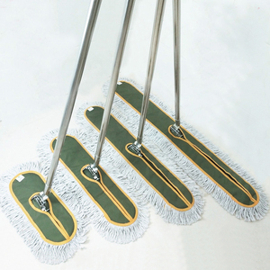 Balai à poussière plat en acier inoxydable avec manche détachable et tête en <span class=keywords><strong>coton</strong></span>, outil de nettoyage domestique, fournitures pour la maison personnalisées, directement de l'usine - Product Image 1