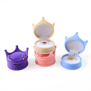 Commercio all'ingrosso produzione di Hign End <span class=keywords><strong>Ring</strong></span> scatole di gioielli Custom Premium di velluto unico anello scatola con logo - Product Image 1