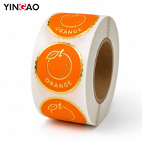 Autocollants personnalisés Yingao imperméables, autocollants en feuille d'or pour fruits, autocollants adhésifs imperméables, logo personnalisé, autocollants d'emballage