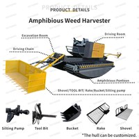 Cosechadora de Malezas Acuáticas Anfibias Semiautomática con Motor para Mantenimiento de Zonas Húmedas y Proyectos de Limpieza de Basura en Ríos, Certificación CE ISO