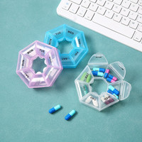 Boîte de rangement portable pour pilules hebdomadaires, mini distributeur de médicaments, étui de rangement pour médicaments quotidiens, 7 compartiments