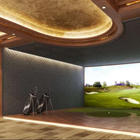 Panneaux acoustiques en feutre noir insonorisants pour salle de simulation de golf, meilleure absorption du bruit et protection contre les impacts
