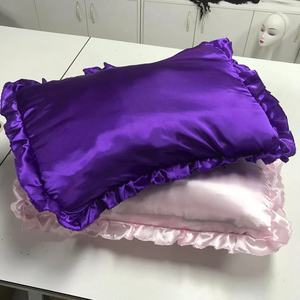 Custom Luxury Hair Scrunchies <strong>Silk</strong> Pillow case with Zipper and Eye Mask Set with Box Ruffle <strong>Pilloe</strong> case - Product Image 2