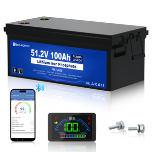แบตเตอรี่รถกอล์ฟ Eco-Worthy 51.2V 100AH แบตเตอรี่สำหรับเรือ แบตเตอรี่เก็บพลังงานพลาสติก - Product Image 1