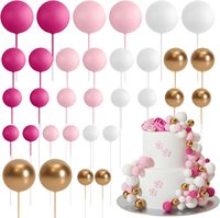 32 Boules de gâteau à 4 couleurs très vendues, décoration de gâteau de fête d'anniversaire, décoration de gâteau de mariage, ensemble à brancher