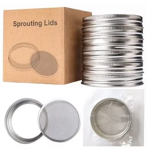 Herramienta <span class=keywords><strong>para</strong></span> <span class=keywords><strong>Germinar</strong></span> Frijoles, Rejillas de Germinación de Acero Inoxidable 304, Tapas de Germinación <span class=keywords><strong>para</strong></span> Frascos Mason de Boca Ancha de 70 mm, Venta al Por Mayor - Product Image 6