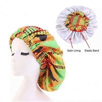 Bonnet en satin extra large réversible et ajustable pour femmes - Bonnet de nuit soyeux à double couche pour usage quotidien sur cheveux bouclés naturels