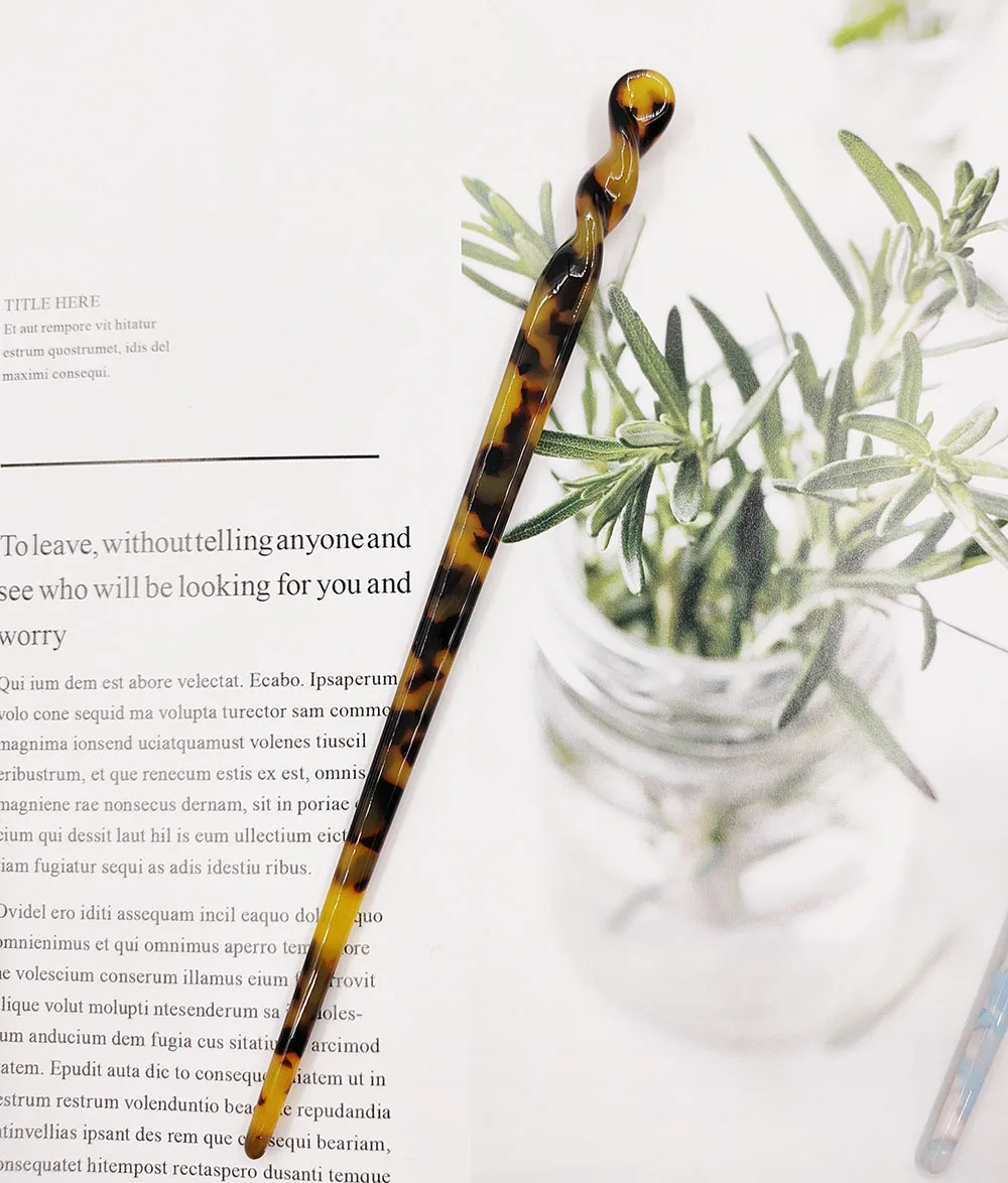 Аксессуары для волос китайская девочка Ретро Леопардовый принт аксессуары для волос одна шпилька для волос для женщин