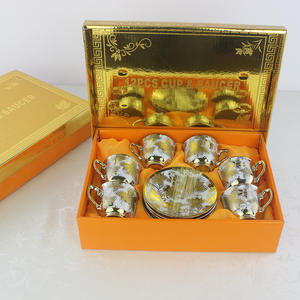 Juego de 6 Tazas de Espresso de Cerámica Resistentes al Calor, Estilo Americano, Ecológicas, Reutilizables, con Platos - Product Image 3