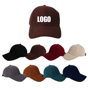 Gorras de Béisbol Unisex de Pana de Alta Calidad al por Mayor, Estilo Japonés, con Logotipo Bordado Personalizado, Gorras Casuales Vintage para Exteriores - Product Image 1
