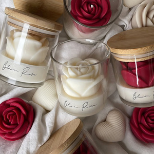 Heiße umweltfreundliche Sojawachskerze mit anpassbarem Logo, Tulpen-Kerze, Heimdekorationsartikel mit Deckel, luxuriöse Glaskerze - Product Image 2