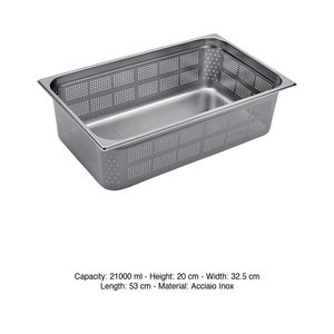 ถาดอาหารสแตนเลสเจาะรู GN 1/1 53 × 32.5 × 20 ซม., 1812 กรัม อิน็อกซ์ อิน็อกซ์ มาเซล - Product Image 3