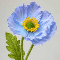 Fleur artificielle de pavot en polyester en gros, tige unique de 60 cm, faite à la main, style réaliste et naturel, 18 couleurs, pour la maison et la Saint-Valentin